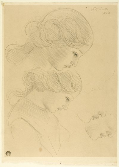 Szkice profilu kobiety autorstwa Frederick William Burton