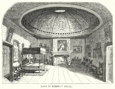 Pokój w Domu Rubensa (grafika) autorstwa Frederick William Fairholt