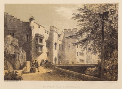Brougham Hall, Westmoreland (akwatinta) autorstwa Frederick William Hulme