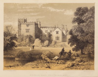 Sizergh Hall, Westmoreland (akwatinta) autorstwa Frederick William Hulme