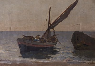 Łodzie na brzegu, początek XX wieku autorstwa Frederick William Jackson