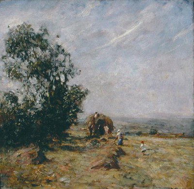 Scena żniw (olej na pokładzie) autorstwa Frederick William Jackson