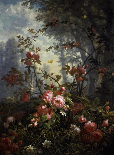 Studium róż i motyli Obraz Ernesta Ludolfa Meyera (1848-1922 Niemcy) Kolekcja prywatna autorstwa Frederick William Meyer