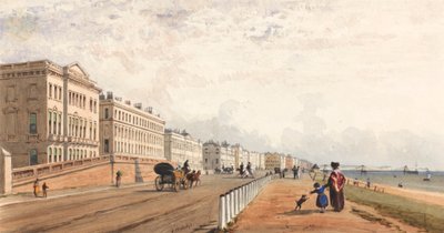 Brighton: przód i molo łańcuchowe widoczne w oddali autorstwa Frederick William Woledge