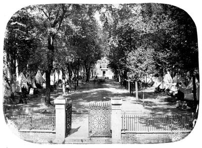 Camp Independence w Independence Hall, ok. 1860 (zdjęcie czarno-białe) autorstwa Frederick de Bourg Richards
