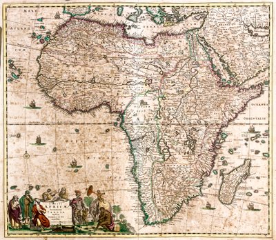Mapa Afryki (akwaforta autorstwa Frederick de Wit