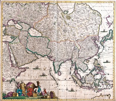 Mapa Azji (akwaforta autorstwa Frederick de Wit