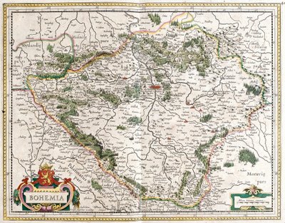 Mapa Boheme (Czechy) (akwaforta autorstwa Frederick de Wit