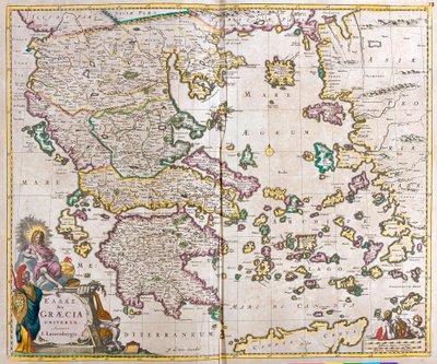 Mapa Grecji (akwaforta autorstwa Frederick de Wit