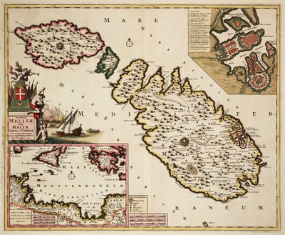 Mapa Malty, Gozo i Comino autorstwa Frederick de Wit