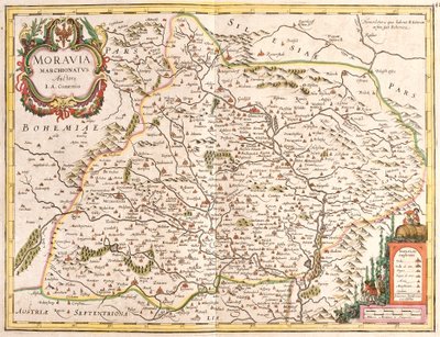 Mapa Moraw (Czechy) (akwaforta autorstwa Frederick de Wit