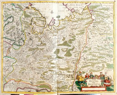 Mapa Rosji, wokół miasta Moskwy (akwaforta autorstwa Frederick de Wit