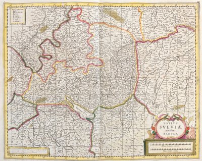 Mapa Szwabii (Niemcy) (akwaforta autorstwa Frederick de Wit