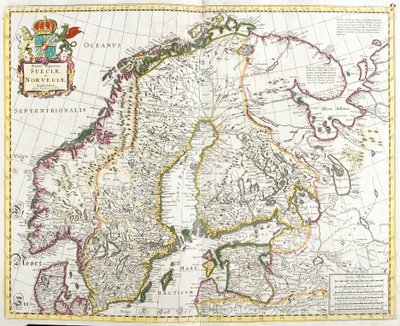 Mapa Szwecji i Norwegii (akwaforta autorstwa Frederick de Wit