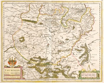 Mapa Turyngii (Niemcy) (akwaforta autorstwa Frederick de Wit