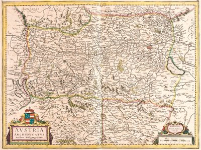 Mapa arcyksięcia Austrii (akwaforta autorstwa Frederick de Wit