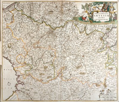 Mapa hrabiego Artois (Francja) (akwaforta autorstwa Frederick de Wit