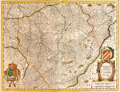 Mapa hrabiego Szampanii (Francja) (akwaforta autorstwa Frederick de Wit