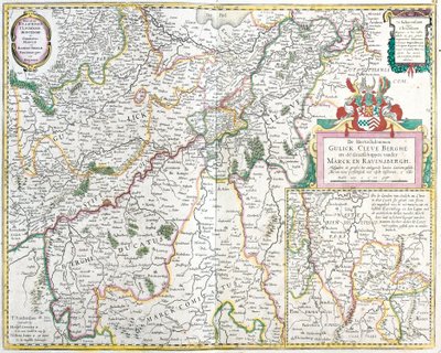 Mapa hrabiego Ravensberg (Niemcy) (akwaforta autorstwa Frederick de Wit
