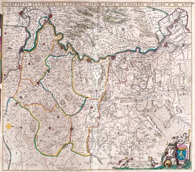 Mapa hrabiego Zutphen (Niemcy) (akwaforta autorstwa Frederick de Wit
