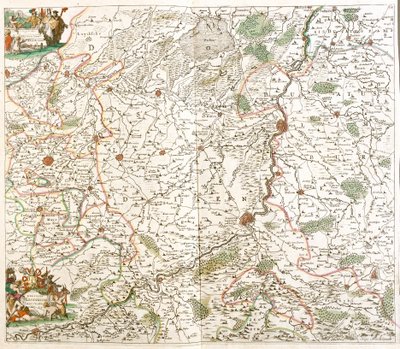 Mapa diecezji Liege (Belgia) (akwaforta autorstwa Frederick de Wit