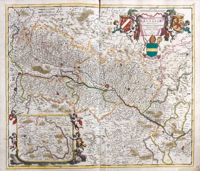 Mapa Księstwa Alzacji (Francja) (akwaforta autorstwa Frederick de Wit