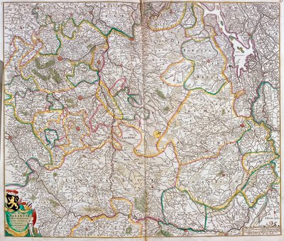Mapa Księstwa Brabancji (Belgia, Holandia) (akwaforta) autorstwa Frederick de Wit