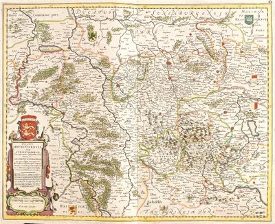 Mapa Księstwa Brunszwiku (Niemcy) (akwaforta) autorstwa Frederick de Wit