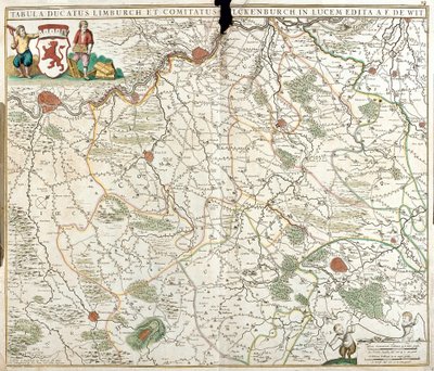 Mapa Księstwa Limburgii (Belgia) (akwaforta autorstwa Frederick de Wit