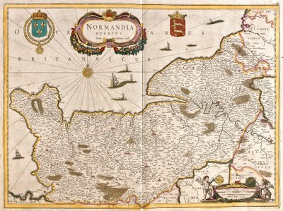 Mapa Księstwa Normandii (Francja) (akwaforta) autorstwa Frederick de Wit