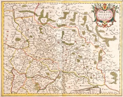 Mapa Księstwa Śląskiego (Niemcy i Czechy) (akwaforta autorstwa Frederick de Wit
