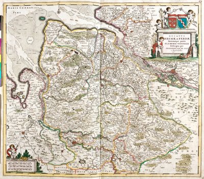 Mapa księcia Bremy i Verden (Niemcy) (akwaforta) autorstwa Frederick de Wit