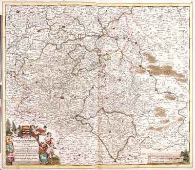 Mapa księcia Saksonii (Niemcy) (akwaforta autorstwa Frederick de Wit
