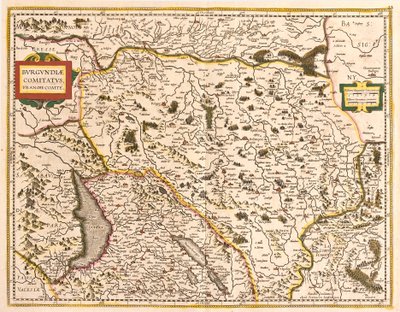 Mapa Franche Comte (Francja) (akwaforta autorstwa Frederick de Wit