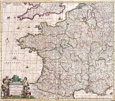 Mapa Królestwa Francji (akwaforta autorstwa Frederick de Wit