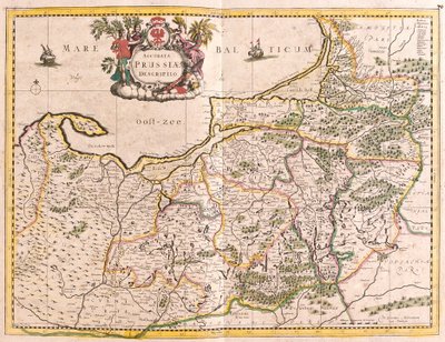 Mapa Królestwa Prus (Niemcy) (akwaforta autorstwa Frederick de Wit