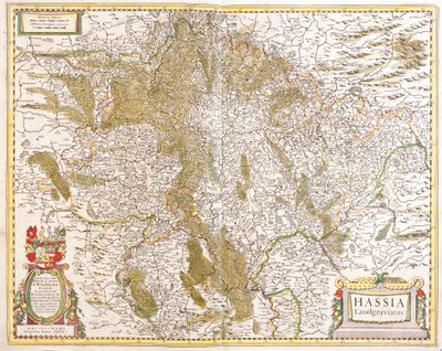 Mapa Landgraf Hesji (Niemcy) (akwaforta) autorstwa Frederick de Wit