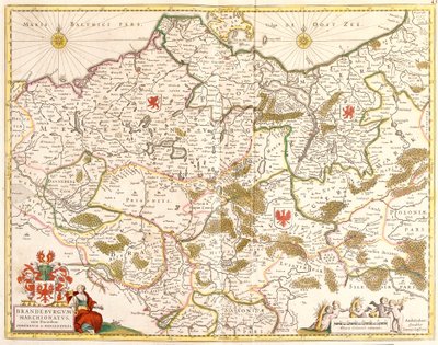 Mapa Marchii Brandenburskiej (Niemcy) (akwaforta autorstwa Frederick de Wit