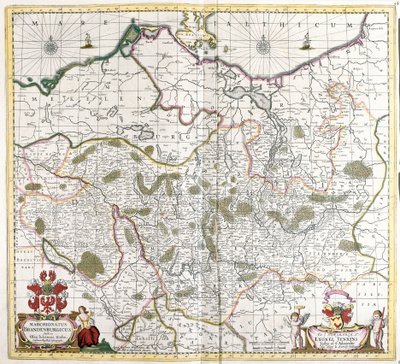 Mapa Marchii Brandenburskiej (Niemcy) (akwaforta autorstwa Frederick de Wit