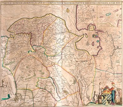 Mapa prowincji Groningen (Holandia) (akwaforta autorstwa Frederick de Wit