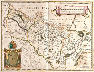 Mapa Prowincji Pikardia (Francja) (akwaforta autorstwa Frederick de Wit