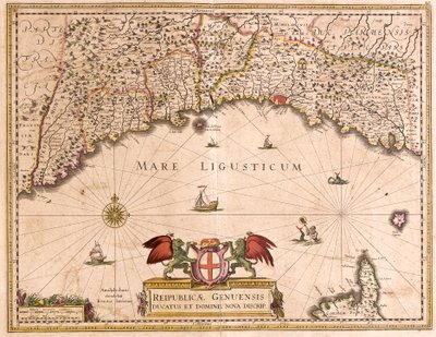 Mapa Republiki Genów (Włochy) (akwaforta autorstwa Frederick de Wit