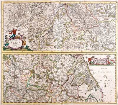 Mapa Rhenanie (Niemcy) (akwaforta autorstwa Frederick de Wit