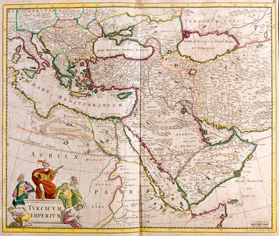 Mapa Imperium Tureckiego (akwaforta autorstwa Frederick de Wit