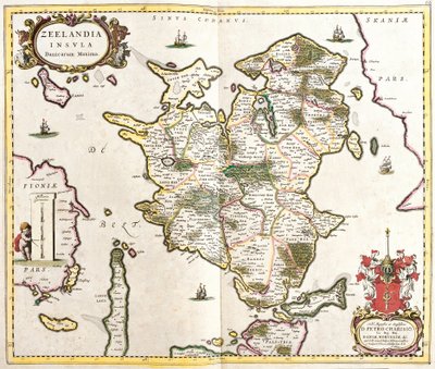 Mapa wyspy Zelande (Holandia) (akwaforta autorstwa Frederick de Wit