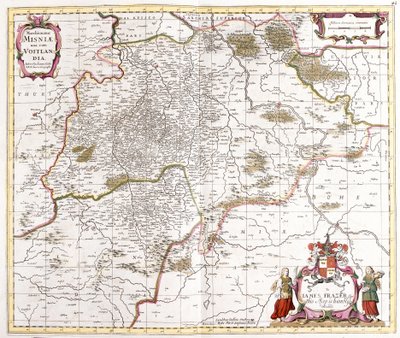 Mapa marszu (margrawia) Miśnia (Niemcy) (akwaforta) autorstwa Frederick de Wit