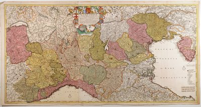 Północne Włochy. Mapa autorstwa Frederika de Wita, Amsterdam, miedzioryt. 1705 autorstwa Frederick de Wit
