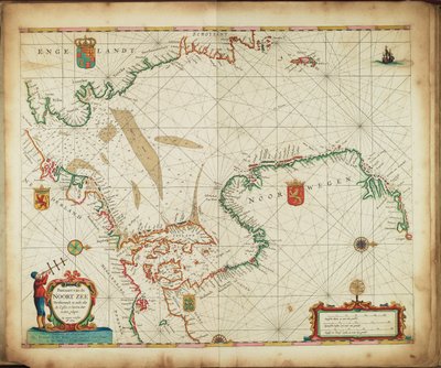 Pascaart van de Noort Zee verthoonende in zich alle de Custen en havens daer rontom gelegen. autorstwa Frederick de Wit