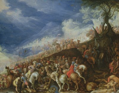 Aleksander Wielki i jego kapitanowie odzyskują cesarza Dariusza autorstwa Frederick van Valkenborch
