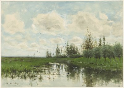 Basen z drzewami i łąką autorstwa Fredericus Jacobus van Rossum du Chattel